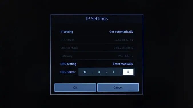 Changement de DNS sur Samsung Smart TV